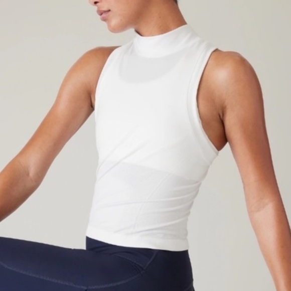 Athleta Tops - Athleta Momentum Seamless Mock Tank White Size L